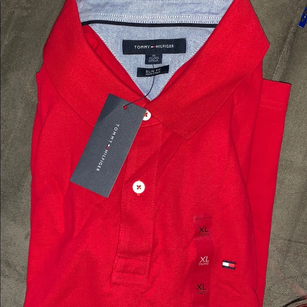 RED Tommy Hilfiger MENS short sleeve collar shirt